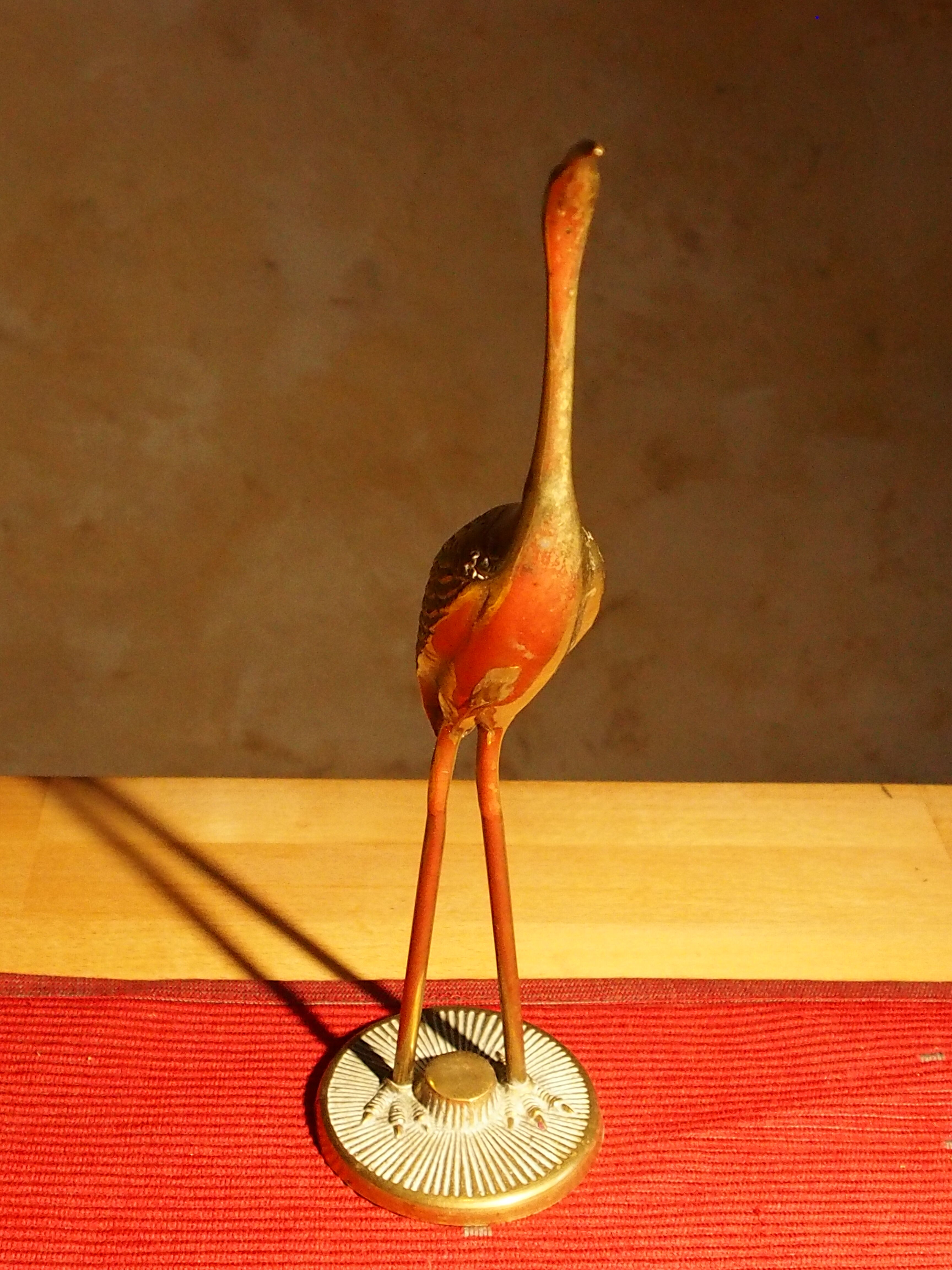 Vintage brass heron
