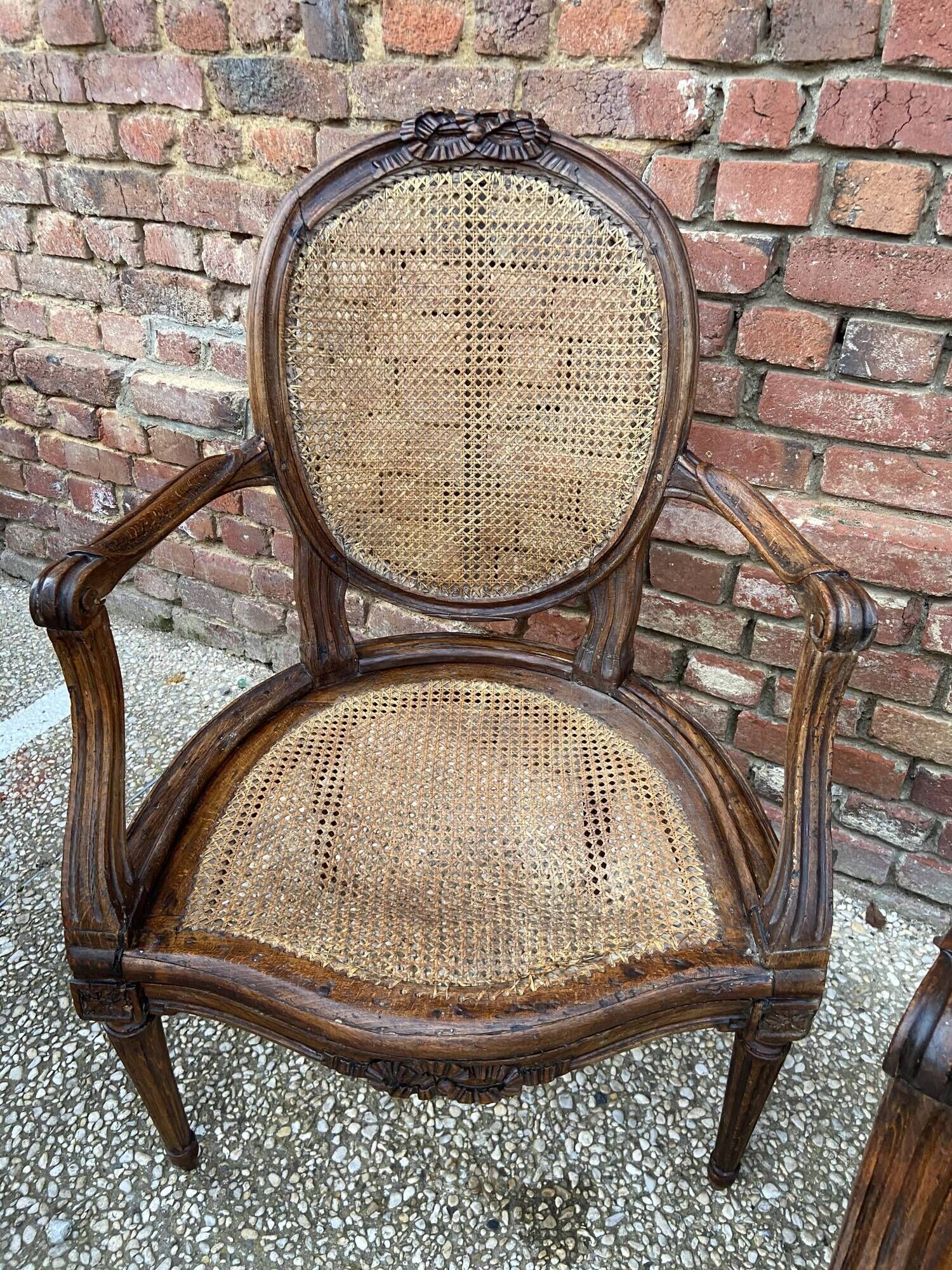 Fauteuils cannés d’époque Louis XVI Etienne Meunier
