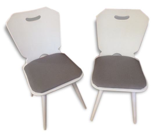 Pair of chairs Scandinavian white wood