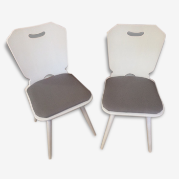 Paire de chaises scandinave bois blanc