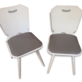 Pair of chairs Scandinavian white wood