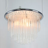 Minimalist handblown glass chandelier, 1970s