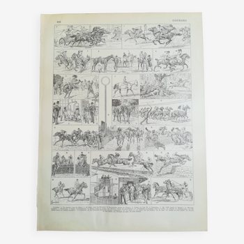 Horse racing lithograph from 1928