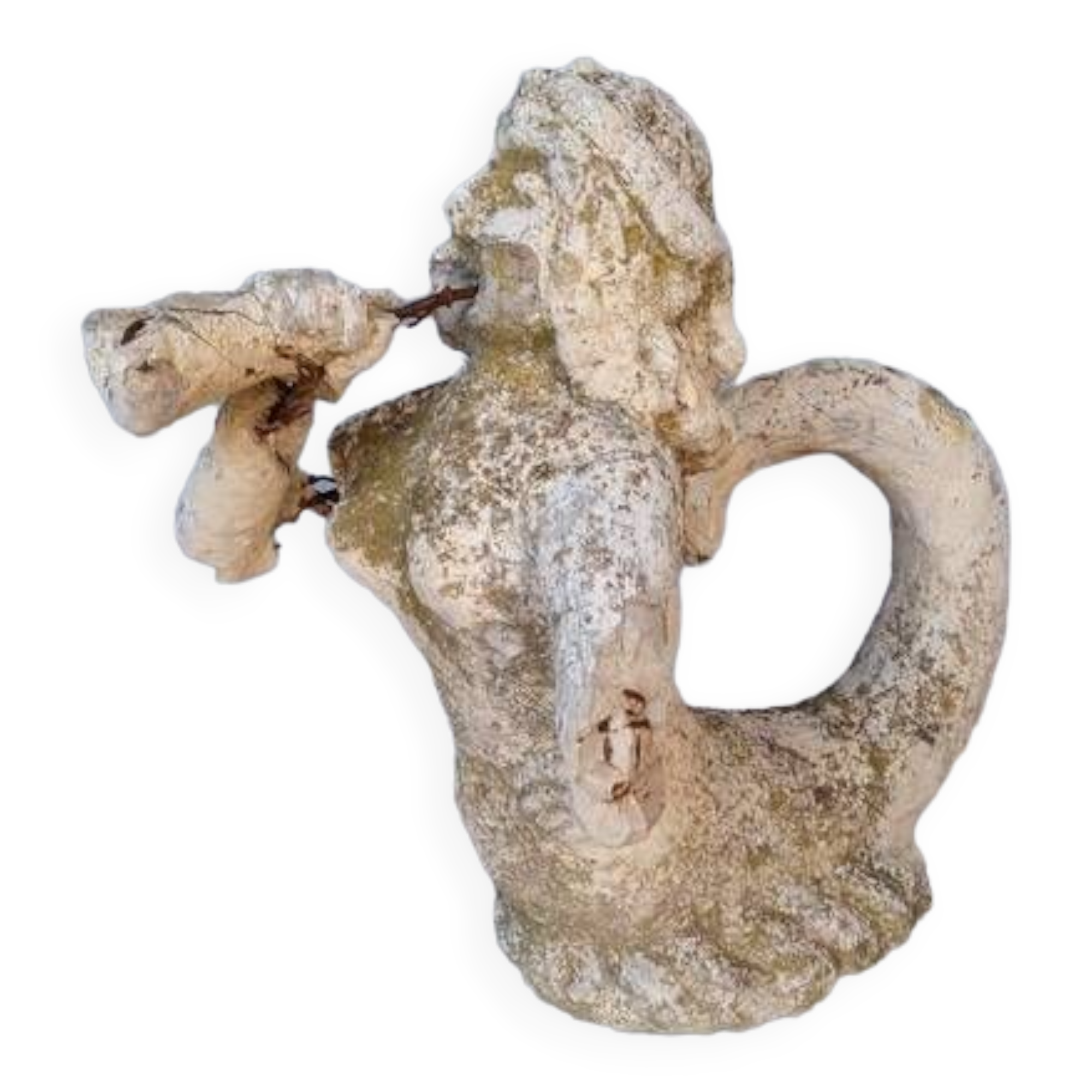 Gargoyle in cement mermaid bugle cathedral ep 1950