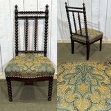 Chair in turned wood and rosewood veneer, early 20th century