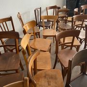 Set of 30 bistro chairs BOIS COURBÉ Vintage 60s mismatched