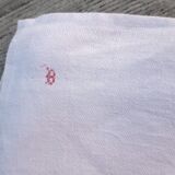 Old damask tablecloth 1m65 x 2m40 in white linen