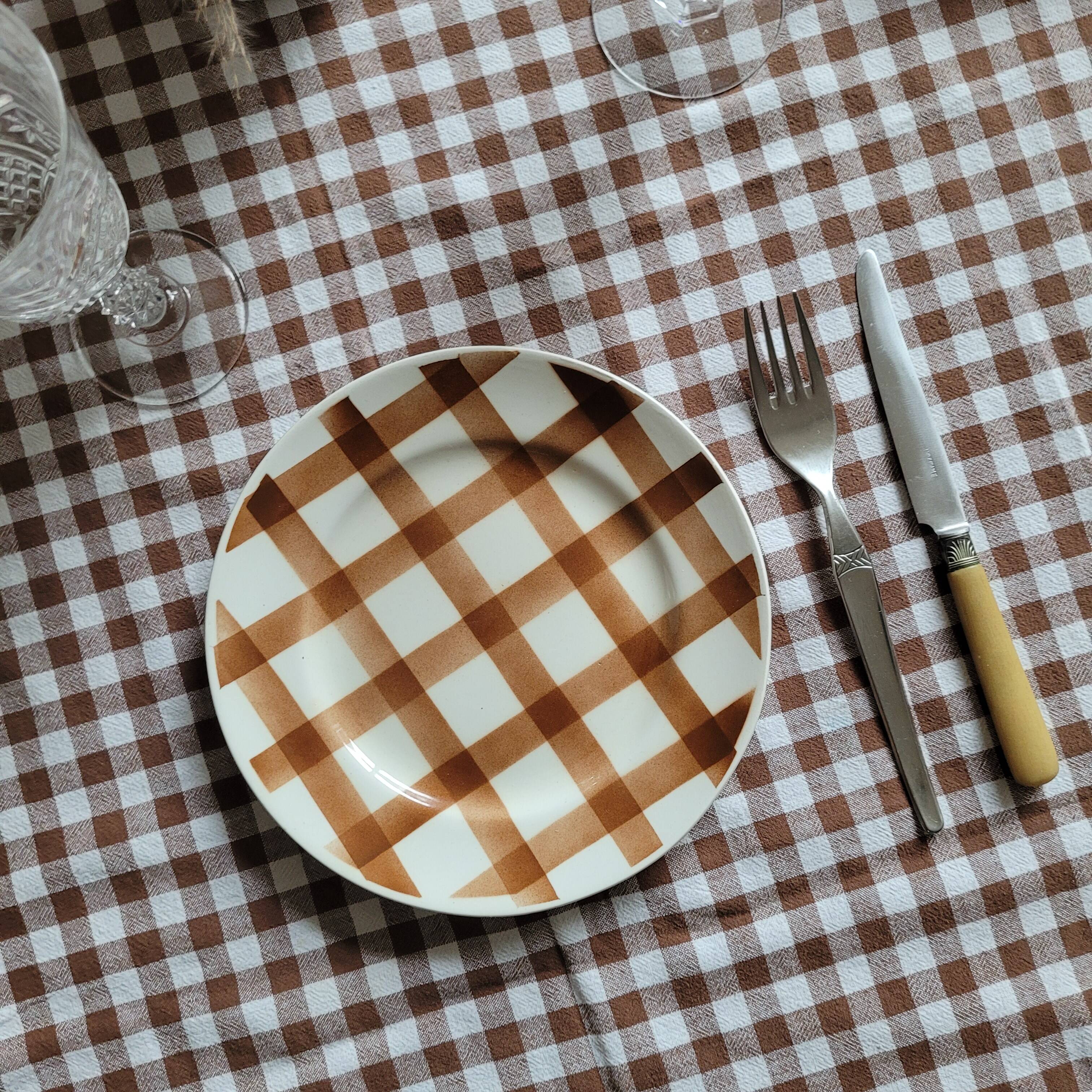 La Redoute x Selency set of 4 brown dessert plates