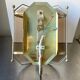 Scandinavian Vintage  wall light Sconce in Brass & Amber colored Glass