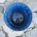 Blue ceramic pot cover