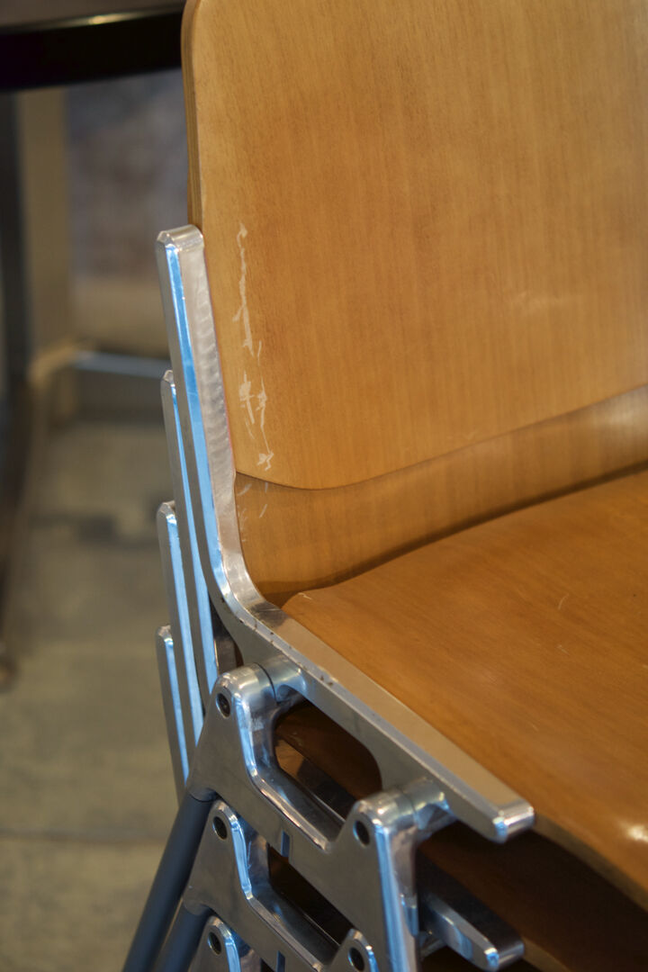 Set of four Piretti chairs for Castelli publishing house 1965'