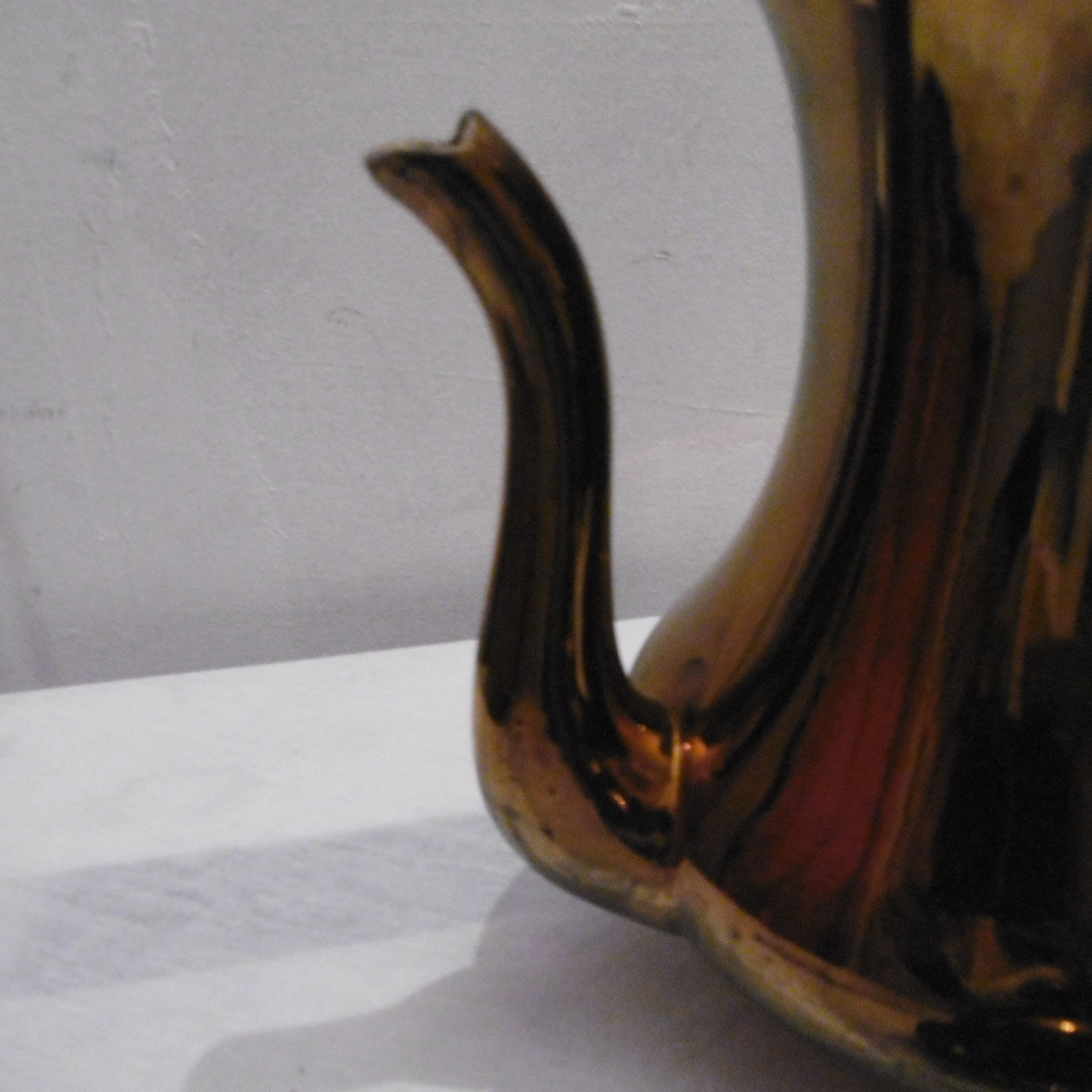 Jersey earthenware teapot - bronze color