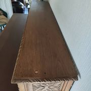 Antique carved oak desk.