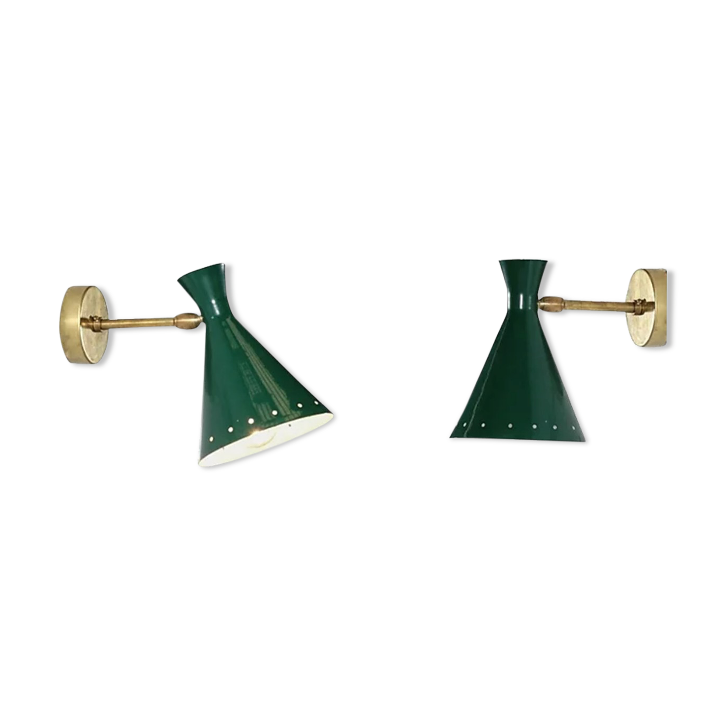 Pair of wall light apply cocotte green duck
