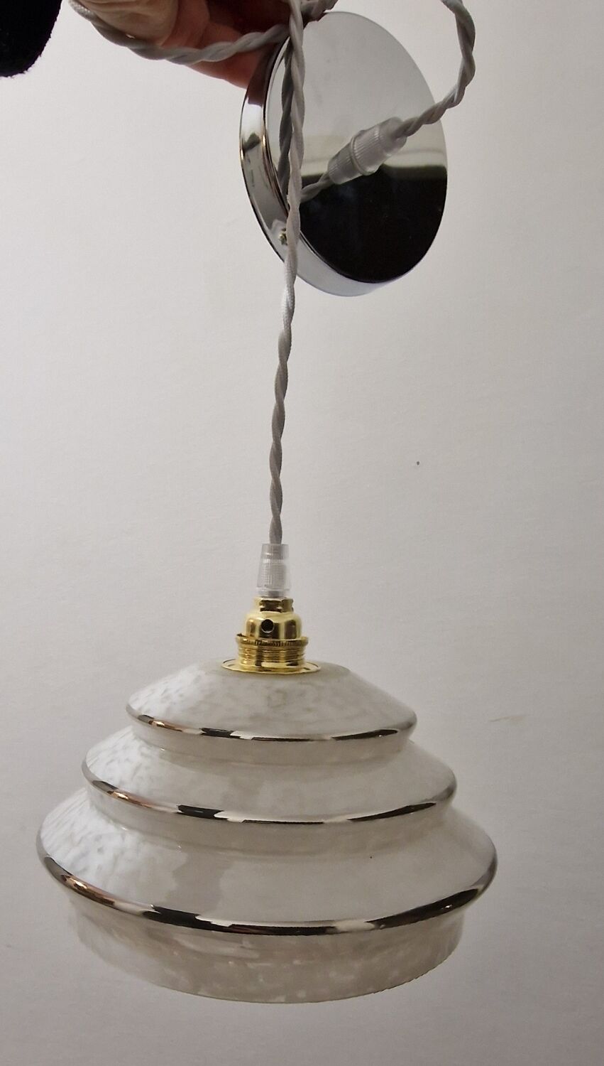 Art Deco period glass suspension in clichy glass