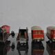 Tin litho brand LR spring-loaded toy locomotive