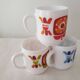 Set of 6 small Mobil Vintage coffee cups (Diameter 5.5)