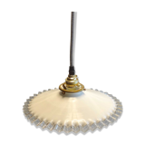 White opaline hanging with edge volante transparant