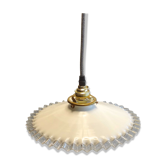 White opaline hanging with edge volante transparant