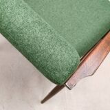 1960 Henryk Lis Mid Century Armchair in Green Tweed