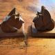 Vintage carved wooden bookends – Scottish Terrier dogs