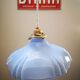 Hanging lamp ballad opaline blue art deco 1930 unusual shape ø 23.5