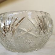 Vintage 1970s Lead Crystal Bowl: Bohemian Table Centerpiece