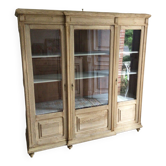 Pickled oak display bookcase