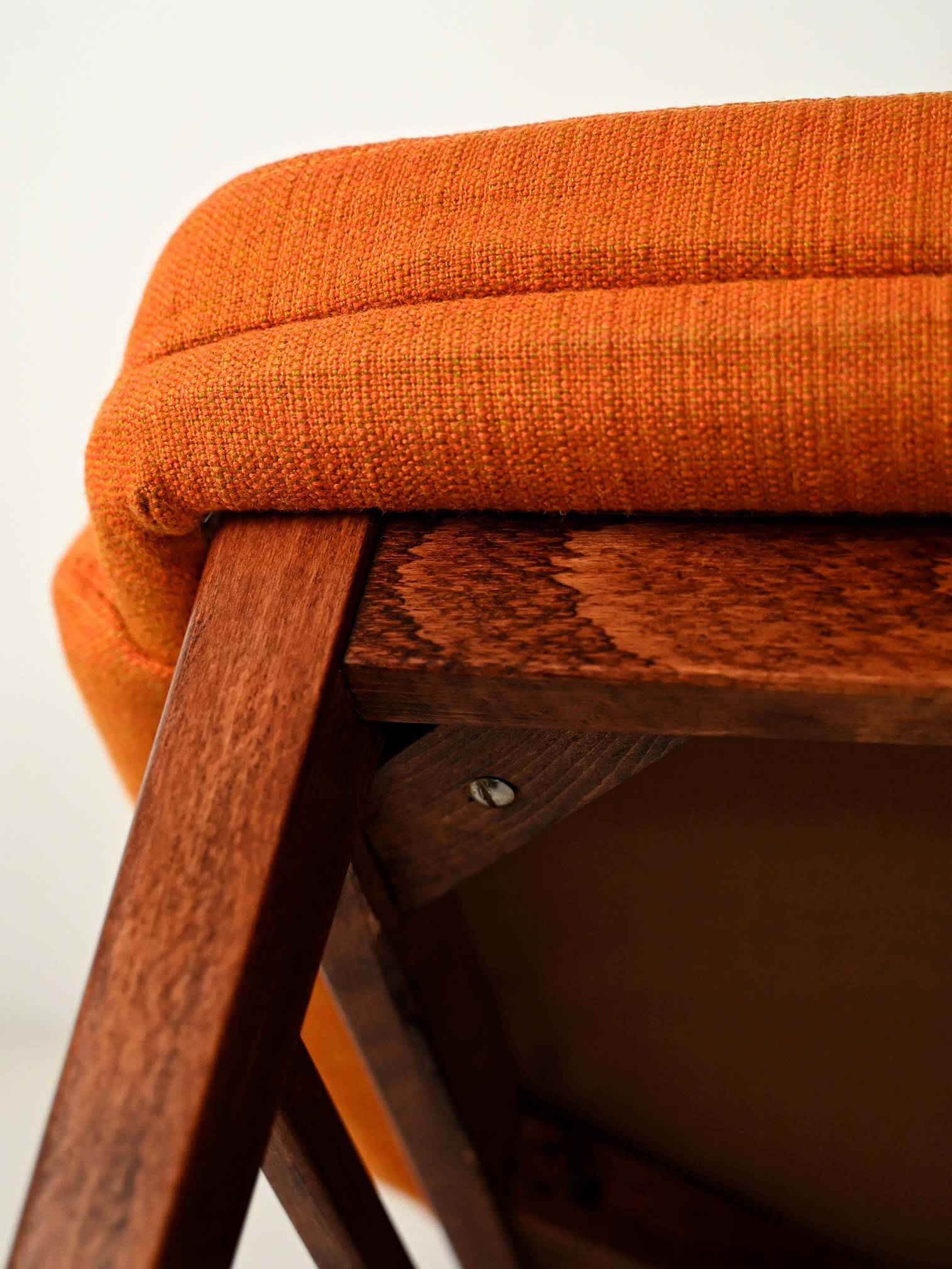 Pair of orange Oslosund armchairs by Kinnarps, 1950s