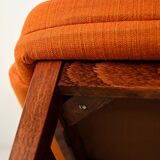 Pair of orange Oslosund armchairs by Kinnarps, 1950s