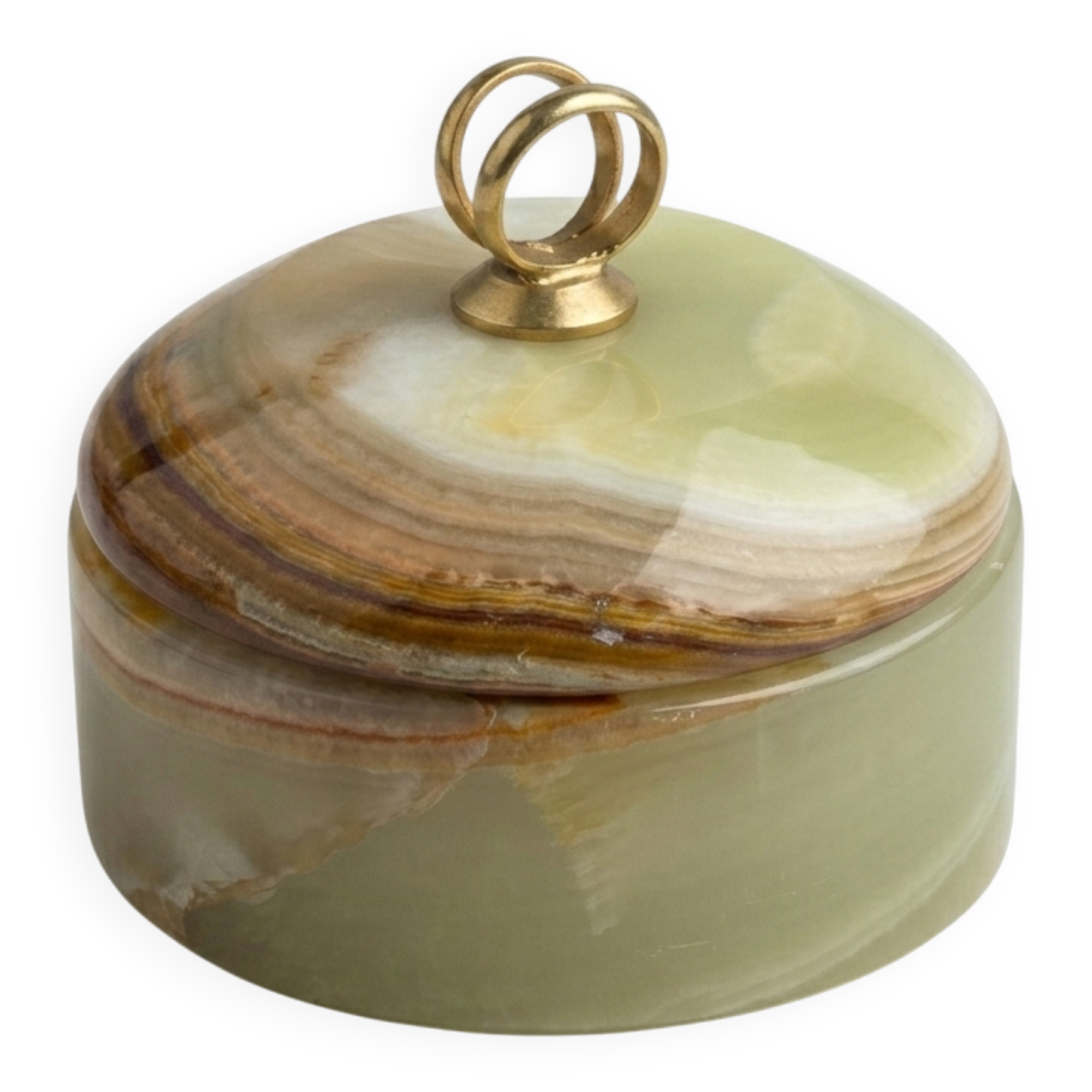 Green onyx catchall - Vintage 1970 green onyx jewellery box