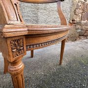 American office chair Louis XVI style wood and caning 1900
