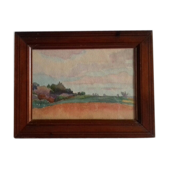 Ancient painting, country watercolour