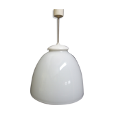 Lampe à suspension vintage en opaline, Tchécoslovaquie 1950