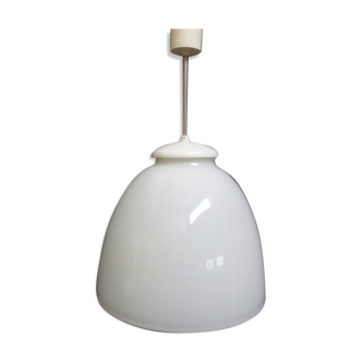 Vintage opaline pendant lamp, czechoslovakia 1950