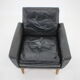 1960s black lether danish armchair
