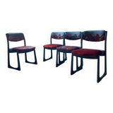 Set of 4 self-chairs with sled base