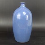 Signed enamelled terracotta bottle vase