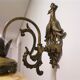 Art Deco iridescent glass and cast iron birds wall lamp 1940s