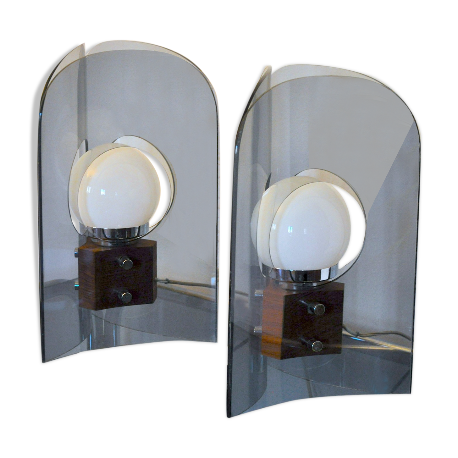 Pair of Midcentury Lamp, Metcidrylate and Wood, Denmark