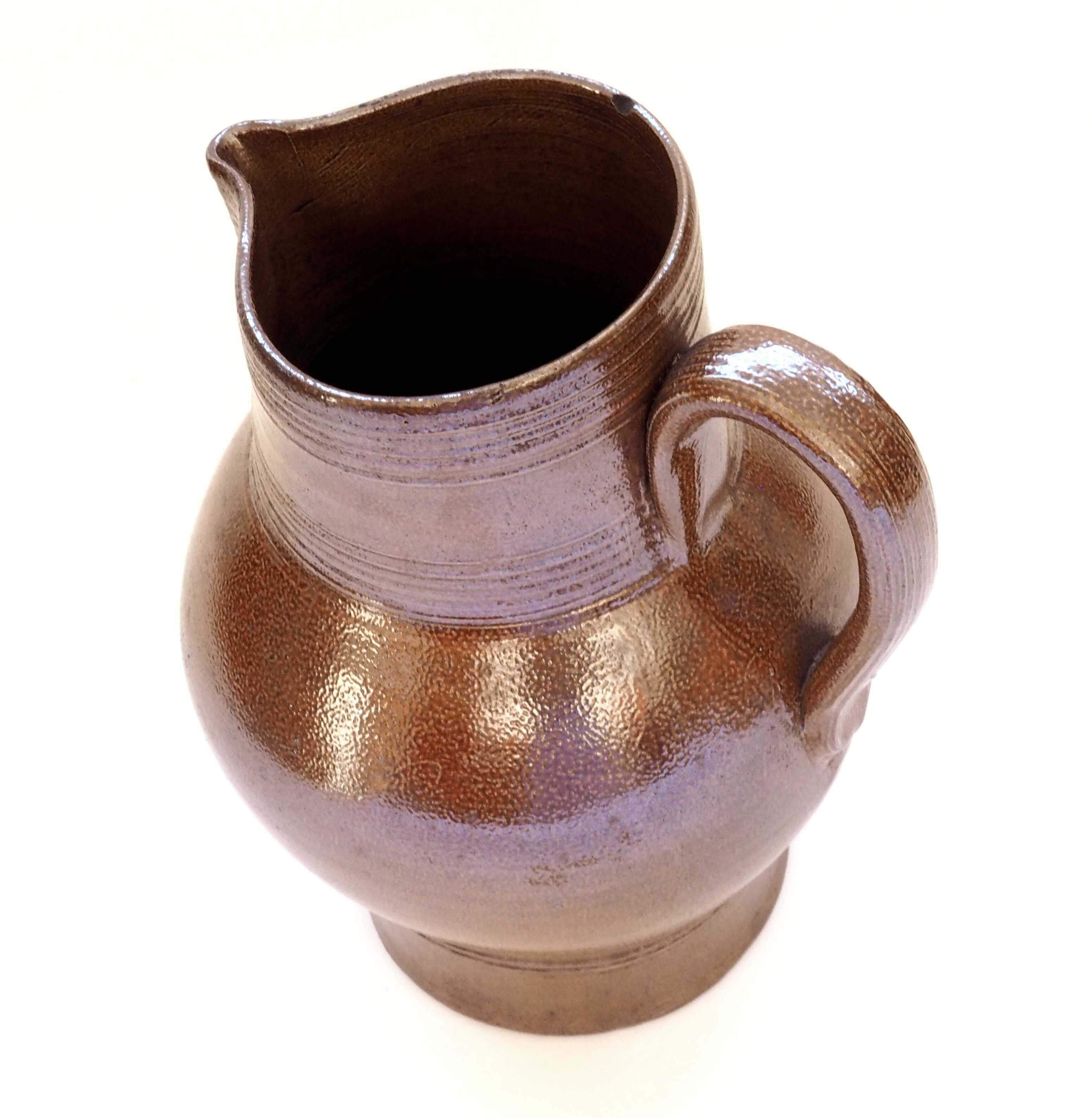 Iridescent stoneware pitcher