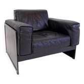 Fauteuil lounge en cuir Matteo Grassi Korium KM 3/1 par Tito Agnoli, 1980