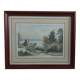Framed watercolour under glass signed B. Lavenan Breton Painter Made In France