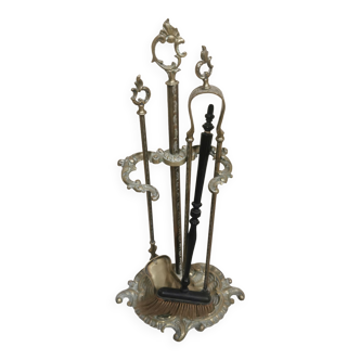 Gilded bronze fireplace servant