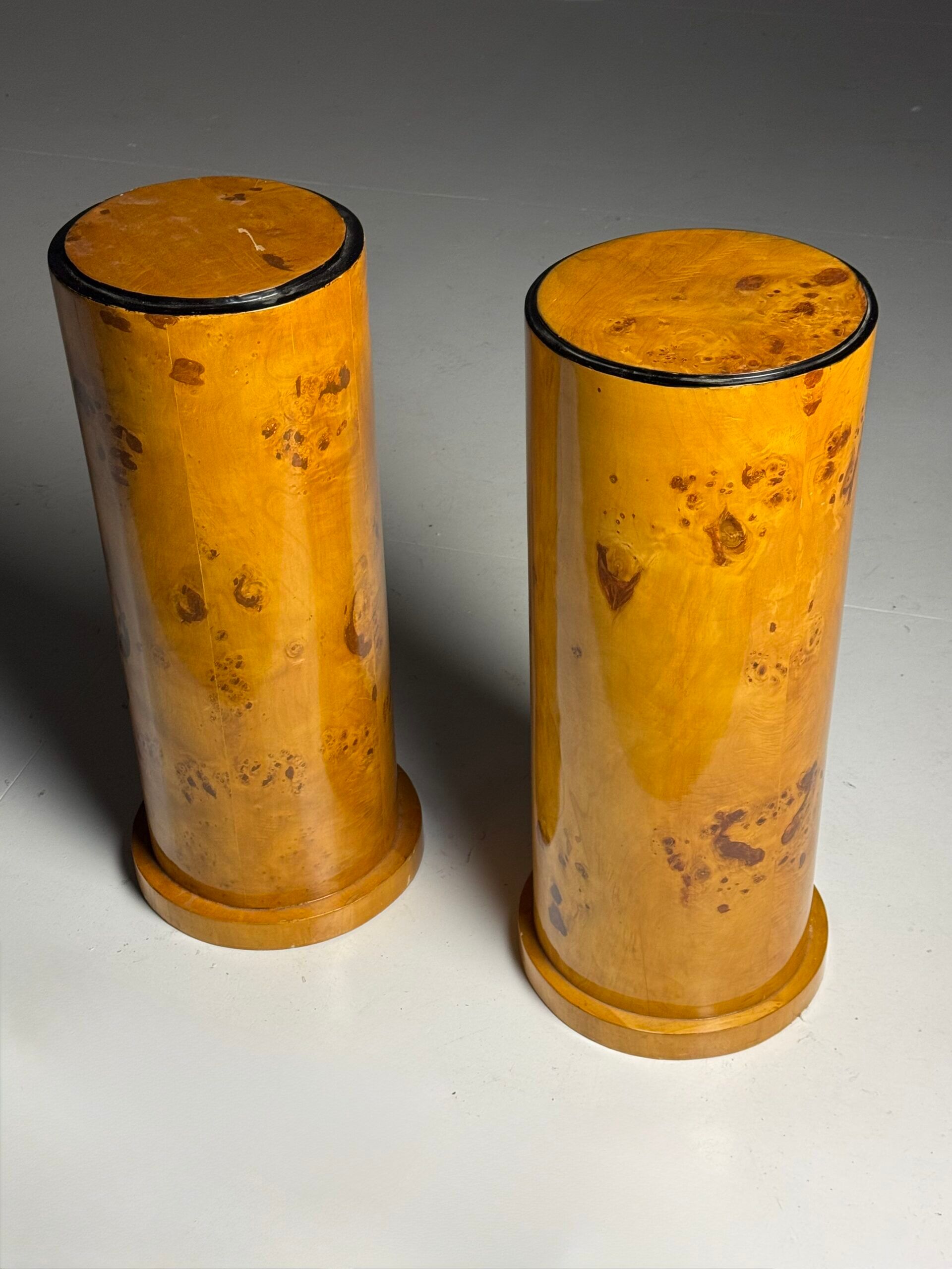 Burl wood veneered columns 20th century