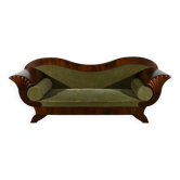 Canapé en Ronce d’Acajou, style Biedermeier – Fin XIXe