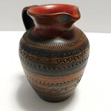Handmade Brown Lacquered Earthenware Pitcher by Aldo Londi for Bitossi