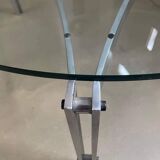 Solid steel and glass coffee table, 1960s