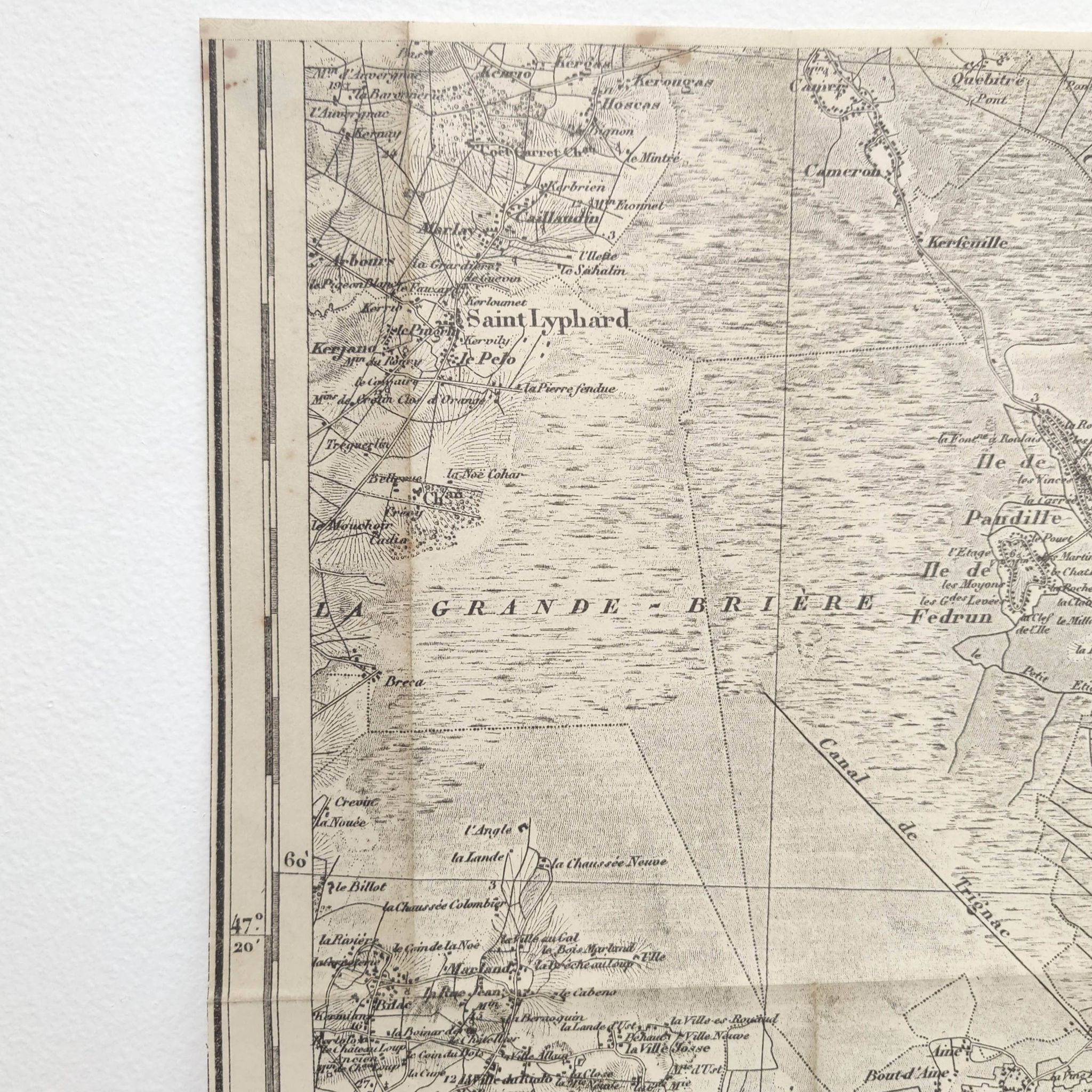 Carte ancienne estuaire Loire St Nazaire fin XIXème