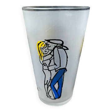 Vintage glass signed Cabu